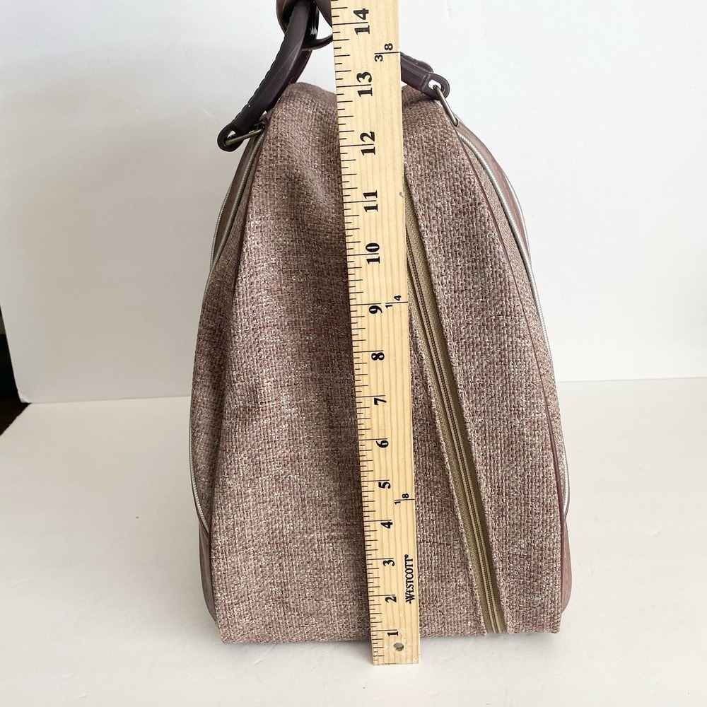 Vtg Brunswick Bowling Bag Retro Single Ball Rack Lavender Textile Inserts - Picture 7 of 13